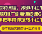 狼叔小红书爆款推广引流训练课6.0,手把手带你玩转小红书-网络创业副业兼职学习网