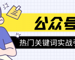 《公众号热门关键词实战引流特训营》5天涨5千精准粉,单独广点通每天赚百元-网络创业副业兼职学习网