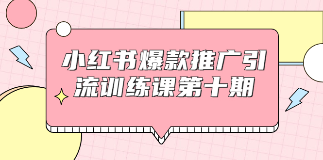 小红书爆款推广引流训练课第十期,手把手带你玩转小红书,轻松月入过万-网络创业副业兼职学习网