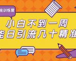 清和行记引流训练营:小白不到一周便能日引流几十精准粉-网络创业副业兼职学习网