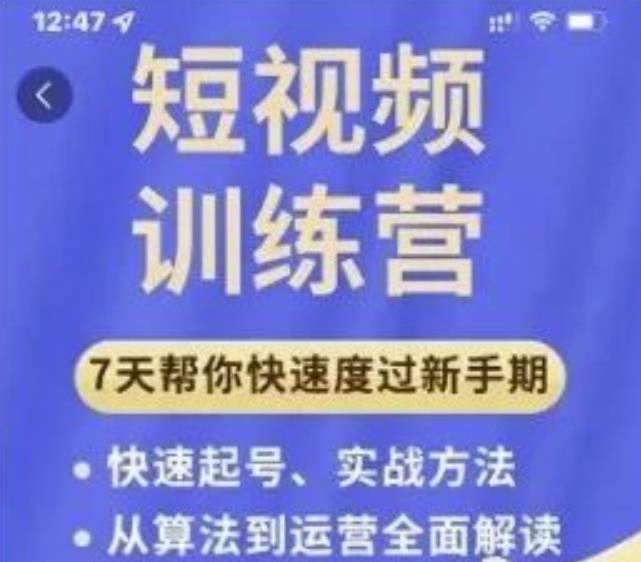成哥从入门到精通7天短视频运营训练营,理论、实战、创新共42节课-网络创业副业兼职学习网