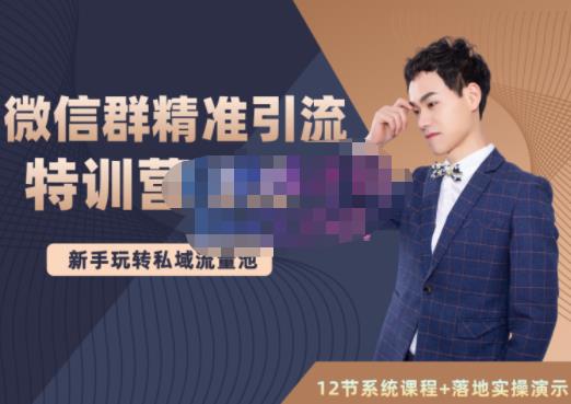 陆明明·微信群精准引流特训营3.0，借助微信群进行引流操作，打造私域流量池-网络创业副业兼职学习网
