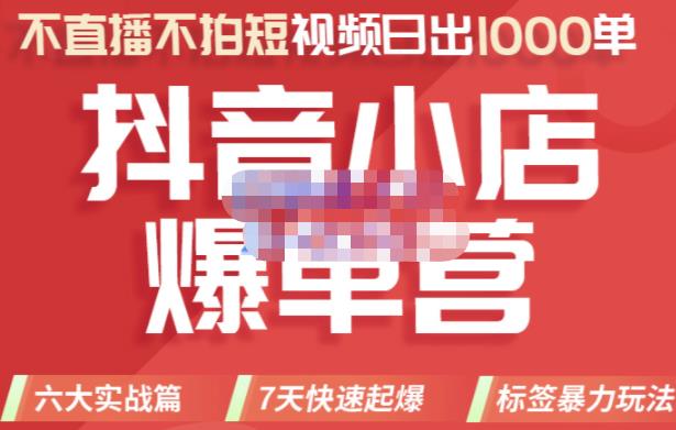 推易电商·2022年抖音小店爆单营,不直播、不拍短视频、日出1000单,暴力玩法-网络创业副业兼职学习网