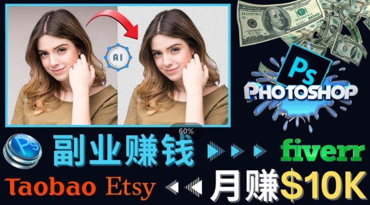 掌握PS修图技能,月赚5000美元以上–利用Adobe Photoshop赚钱的3种途径-网络创业副业兼职学习网