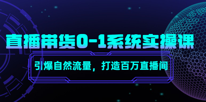 直播带货0-1系统实操课，引爆自然流量，打造百万直播间-网络创业副业兼职学习网
