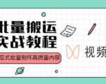 视频号批量搬运实战操作运营赚钱教程，傻瓜式批量制作高质量内容【附视频教程+PPT】-网络创业副业兼职学习网