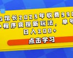 D1G馆长2023年收费990的抖音小程序变现新玩法,单号轻松日入200+-网络创业副业兼职学习网
