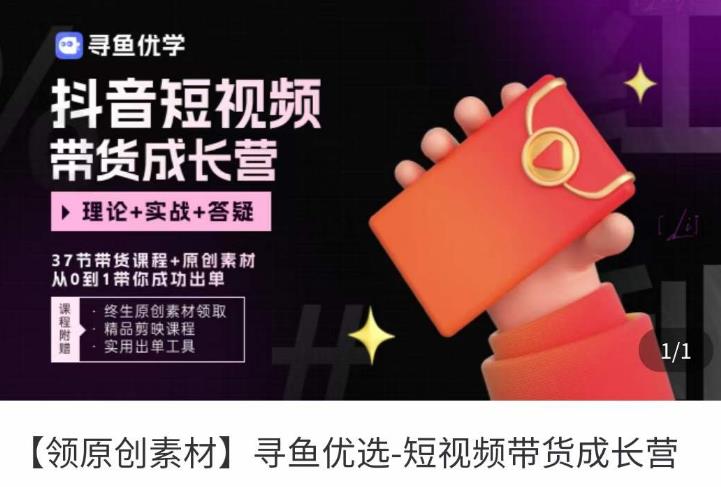 短视频带货成长营，​抖音短视频出单攻略，吃透账号运营的奥秘，轻松带货-网络创业副业兼职学习网