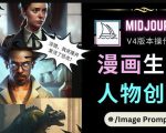 Midjourney V4版本操作教程：2个简单参数，完成漫画生成，人物创建-网络创业副业兼职学习网