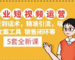 5套·美业短视频运营课从场景到话术·精准引流·吸金文案工具·销售闭环等-网络创业副业兼职学习网