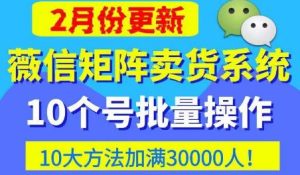 微信矩阵卖货系统,多线程批量养10个微信号,10种加粉落地方法,快速加满3W人卖货!-网络创业副业兼职学习网