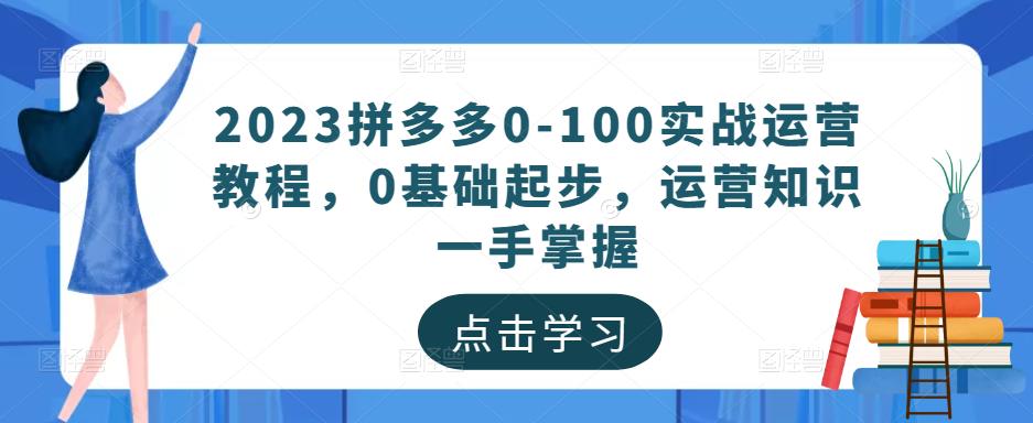 2023拼多多0-100实战运营教程，0基础起步，运营知识一手掌握-网络创业副业兼职学习网