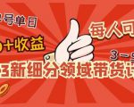 2023新细分领域带货计划：单号单日1000+收益不难，每人可操作3-5个账号-网络创业副业兼职学习网