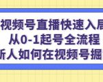 视频号直播快速入局：从0-1起号全流程，新人如何在视频号掘金-网络创业副业兼职学习网