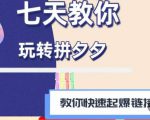 拼多多快速起爆链接思路1.0课程，七天教你玩转拼夕夕，教你快速起爆链接-网络创业副业兼职学习网