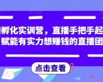 直播孵化实训营,直播手把手起号,赋能有实力想赚钱的直播团队-网络创业副业兼职学习网