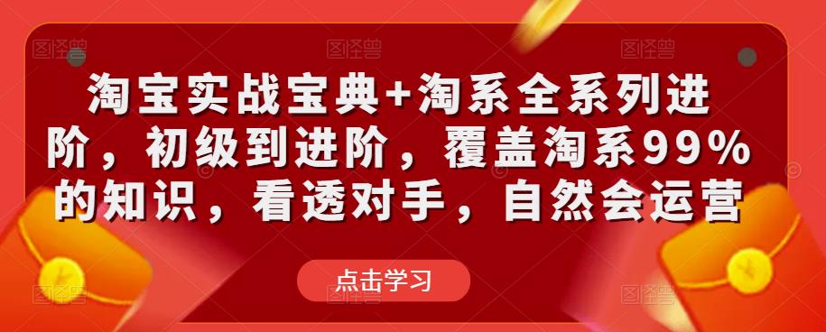淘宝实战宝典+淘系全系列进阶，初级到进阶，覆盖淘系99%的知识，看透对手，自然会运营-网络创业副业兼职学习网