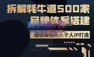 牛牛·500家餐饮品牌搭建&短视频深度解析，拆解牦牛道500家品牌体系搭建-网络创业副业兼职学习网