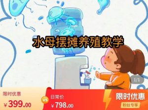 水母摆摊教学，包括摆摊技术、养殖技术、拿货渠道、抖音运营等-网络创业副业兼职学习网