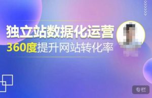 独立站数据化运营，360度提升网站转化率，亿级独立站大卖，带你用数据说话，提升转化率超过4%-网络创业副业兼职学习网