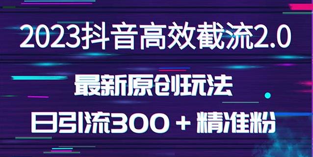 日引300+创业粉,独家抖音高效截流2.0玩法(价值1280)-网络创业副业兼职学习网