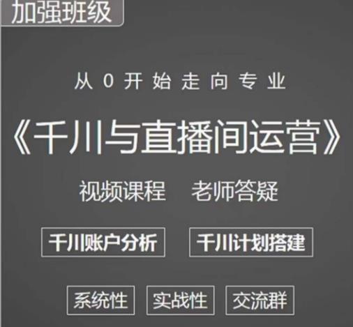 阳光哥·千川图文与直播间运营，从0开始走向专业，包含千川短视频图文、千川直播间、小店随心推-网络创业副业兼职学习网