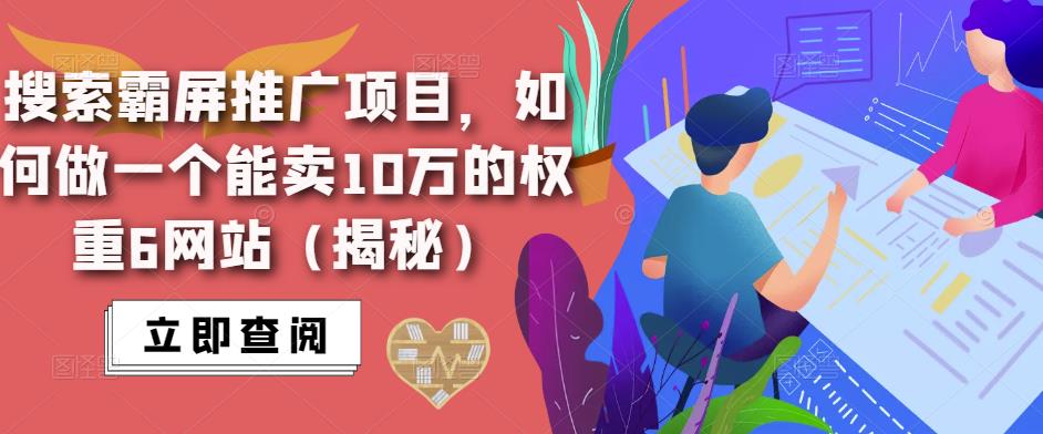搜索霸屏推广项目,如何做一个能卖10万的权重6网站(揭秘)-网络创业副业兼职学习网