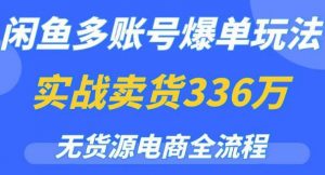 闲鱼多账号爆单玩法，无货源电商全流程，超简单的0门槛变现项目【揭秘】-网络创业副业兼职学习网