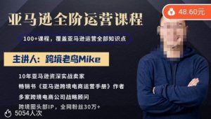 跨境老鸟Mike·亚马逊跨境电商全阶运营系列课程，带给你丰富全面的亚马逊运营知识体系-网络创业副业兼职学习网