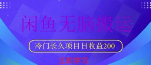 闲鱼无脑搬运，冷门长久项目，日收益200【揭秘】-网络创业副业兼职学习网