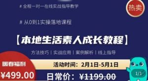 本地生活素人成长教程，​从0-1落地实操课程，方法技术，实战应用，案例解析-网络创业副业兼职学习网