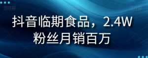 抖音临期食品项目，2.4W粉丝月销百万【揭秘】-网络创业副业兼职学习网