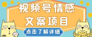 视频号情感文案项目，简单操作，新手小白轻松上手日入200+【揭秘】-网络创业副业兼职学习网