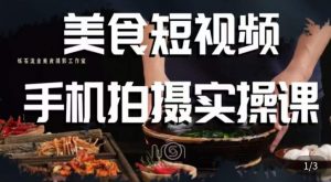 烁石·美食视频手机拍摄实操课，​美食摄影理论、手机拍摄相关设置、剪辑调色、布光原理等内容-网络创业副业兼职学习网