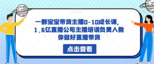 一群宝宝带货主播0-10成长课,1.6亿直播公司主播培训负责人教你做好直播带货-网络创业副业兼职学习网