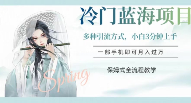 冷门蓝海项目，操作简单，小白3分钟上手，多种引流方式，保姆式全流程教学【揭秘】-网络创业副业兼职学习网