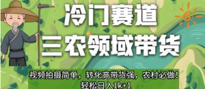 冷门赛道三农领域带货,视频拍摄简单,转化高带货强,农村必做!【揭秘】-网络创业副业兼职学习网