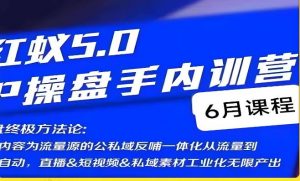 红蚁5.0IP操盘手内训营，IP操盘终极方法论-网络创业副业兼职学习网