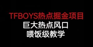 TFBOYS热点掘金项目，巨大热点风口，喂饭级教学-网络创业副业兼职学习网