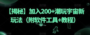 【揭秘】加入200+潮玩宇宙新玩法（附软件工具+教程）-网络创业副业兼职学习网