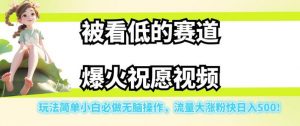 被看低的赛道爆火祝愿视频，玩法简单小白必做无脑操作，流量大涨粉快日入500-网络创业副业兼职学习网