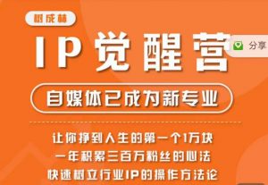 树成林·IP觉醒营，快速树立行业IP的操作方法论，让你赚到人生的第一个1万块-网络创业副业兼职学习网