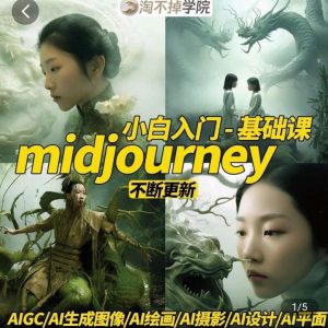 淘不掉学院·midjourney小白入门基础,AI摄影+AI设计+AI绘画-AIGC作图-网络创业副业兼职学习网
