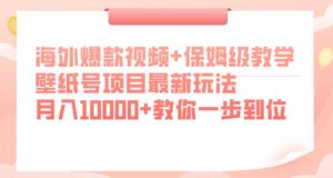 海外爆款视频+保姆级教学，壁纸号项目最新玩法，月入10000+教你一步到位【揭秘】-网络创业副业兼职学习网