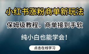小红书涨粉商单新玩法，保姆级教程，商单接到手软，纯小白也能学会【揭秘】-网络创业副业兼职学习网