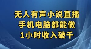 抖音无人有声小说直播，手机电脑都能做，1小时收入破千【揭秘】-网络创业副业兼职学习网