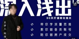 阿浅地产圈·深入浅出1.0,带你学流量思维,教你做垂直账号,陪你做房产成交-网络创业副业兼职学习网