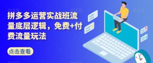 拼多多运营实战班流量底层逻辑，免费+付费流量玩法-网络创业副业兼职学习网