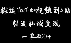 搬运YouTube视频到b站，引流私域一单利润200+，几乎0成本！【揭秘】-网络创业副业兼职学习网