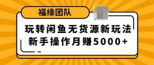 福源团队玩转闲鱼无货源新玩法,新手简单操作轻松月赚5000+-网络创业副业兼职学习网